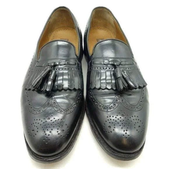 Johnson & Murphy Black Leather Wingtip Oxford Dress Shoes Size 10.5D s-l400.jpg main image 3